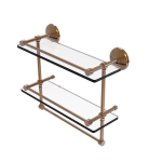Allied Brass - Monte Carlo Collection Double Glass Gallery Rail Shelf with Towel Bar - Brushed Bronze