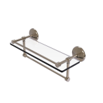 Allied Brass - Monte Carlo Collection Gallery Rail Glass Shelf with Towel Bar - Antique Pewter