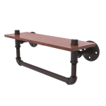 Allied Brass - Pipeline Collection Ironwood Shelf with Towel Bar - Oil Rubbed Bronze