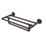 Allied Brass - Pipeline Collection Wall Mounted Towel Shelf with Towel Bar - Oil Rubbed Bronze