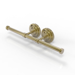 Allied Brass - Que New Collection Double Roll Toilet Tissue Holder - Unlacquered Brass