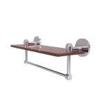 Allied Brass - Tango Collection Solid IPE Ironwood Shelf with Integrated Towel Bar - Satin Chrome