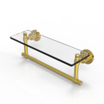 Allied Brass - Washington Square Collection Glass Vanity Shelf with Integrated Towel Bar - Polished Brass
