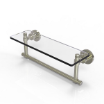 Allied Brass - Washington Square Collection Glass Vanity Shelf with Integrated Towel Bar - Polished Nickel