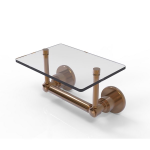 Allied Brass - Washington Square Collection Two Post Toilet Tissue Holder with Glass Shelf - Brushed Bronze