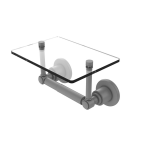 Allied Brass - Washington Square Collection Two Post Toilet Tissue Holder with Glass Shelf - Matte Gray