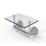 Allied Brass - Washington Square Collection Two Post Toilet Tissue Holder with Glass Shelf - Polished Chrome