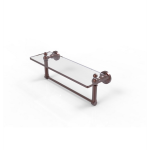 Allied Brass - Waverly Place Collection Glass Vanity Shelf with Integrated Towel Bar - Antique Copper - WP-1TB