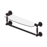 Allied Brass - Waverly Place Collection Glass Vanity Shelf with Integrated Towel Bar - Venetian Bronze - WP-33TB