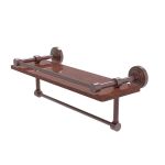 Allied Brass - Waverly Place Collection IPE Ironwood Shelf with Gallery Rail and Towel Bar - Antique Copper