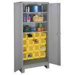 Lyon, LLC - All-Welded 36″w x 21″d x 82″h Steel Industrial Bin Storage Cabinet with 16 Bins