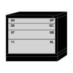 Lyon, LLC - 4 Drawer Modular Cabinet with 41 Compartments Standard Wide Desk Height
