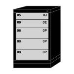 Lyon, LLC - 5 Drawer Modular Cabinet with 104 Compartments Slender Wide Bench Height