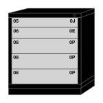 Lyon, LLC - 5 Drawer Modular Cabinet with 104 Compartments Standard Wide Bench Height