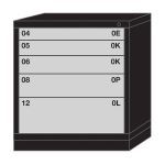 Lyon, LLC - 5 Drawer Modular Cabinet with 92 Compartments Standard Wide Bench Height-3530301003I