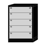 Lyon, LLC - 5 Drawer Modular Cabinet with 64 Compartments Standard Wide Counter Height