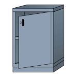 Lyon, LLC - Modular Cabinet Shelf Unit with Door Slender Wide Bench Height