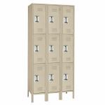 Lyon, LLC - Triple Tier 12″w x 15″d x 78″h Standard Metal Locker 3 Wide