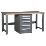 Lyon, LLC - Center Cabinet Industrial Workbench with Drawers Concept 5