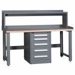 Lyon, LLC - Center Cabinet Industrial Workbench with Drawers and Riser Concept 6
