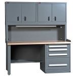 Lyon, LLC - Closed Standard Industrial Workbench with Drawers and Bookcase Concept 13
