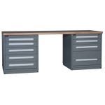 Lyon, LLC - Wide Two-Cabinet Industrial Workbench with Drawers Concept 14