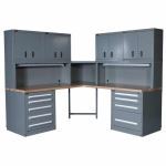 Lyon, LLC - Corner Industrial Workbench with Drawers and Bookcase Concept 19