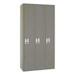 Lyon, LLC - PDQ Corridor Single Tier Locker - 3 Wide - 15″w x 15″d x 72″h - Assembled - Stone Gray