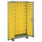 Lyon, LLC - All-Welded 36″w x 21″d x 82″h Steel Industrial Bin Storage Cabinet with 136 Bins