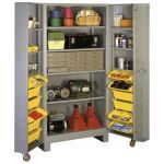 Lyon, LLC - All-Welded 39″w x 27″d x 76″h Steel Industrial Bin Storage Cabinet with 12 Bins