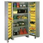 Lyon, LLC - All-Welded 39″w x 27″d x 76″h Steel Industrial Bin Storage Cabinet with 24 Bins