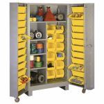 Lyon, LLC - All-Welded 39″w x 27″d x 76″h Steel Industrial Bin Storage Cabinet with 36 Bins