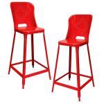 Lyon, LLC - 24″ High 1901 Metal Counter Stool With Back - 2 Pack