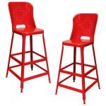 Lyon, LLC - 30″ High 1901 Metal Bar Stool With Back - 2 Pack