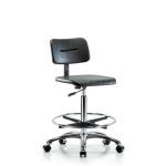 Kewaunee Scientific Corporation - Core Polyurethane Chair Chrome - High Bench Height with Chrome Foot Ring & Casters