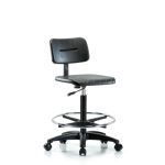 Kewaunee Scientific Corporation - Core Polyurethane Chair - High Bench Height with Chrome Foot Ring & Casters