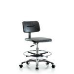 Kewaunee Scientific Corporation - Core Polyurethane Chair Chrome - Medium Bench Height with Chrome Foot Ring & Casters