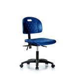 Kewaunee Scientific Corporation - Newport Industrial Polyurethane Chair - Desk Height with Casters in Blue Polyurethane