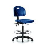 Kewaunee Scientific Corporation - Newport Industrial Polyurethane Chair - High Bench Height with Chrome Foot Ring & Casters