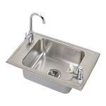 Elkay® - Celebrity Stainless Steel 25" x 17" x 6-1/2" 2-Hole Single Bowl Drop-in Classroom ADA Sink and Fauce