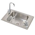 Elkay® - Celebrity Stainless Steel 25" x 17" x 6-1/2" 2-Hole Single Bowl Drop-in Classroom ADA Sink and Fauce
