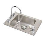 Elkay® - Lustertone Classic Stainless Steel 22" x 19-1/2" x 5-1/2" Single Bowl Drop-in Classroom ADA Sink Kit