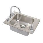 Elkay® - Lustertone Classic Stainless Steel 25" x 17" x 5-1/2" 4-Hole Single Bowl Drop-in Classroom ADA Sink