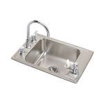 Elkay® - Lustertone Classic Stainless Steel 31" x 19-1/2" x 5-1/2" 4-Hole Single Classroom ADA Sink+Faucet/Bu