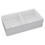 Elkay® - Burnham Fireclay 33" x 18" x 7-11/16" Double Bowl Farmhouse Sink White - HDDB3318FC