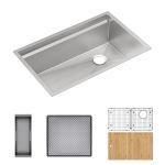 Elkay® - Circuit Chef Stainless Workstation Steel 32-1/2" x 20-1/2" x 10" Single Bowl Undermount Sink Kit - C