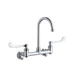 Elkay® - Scrub/Handwash 8" Centerset Wall Mount Faucet w/5" Gooseneck Spout 6" Wristblade Handle 1/2" Offset