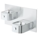 Elkay® - Soft Sides® Bi-Level Fountain Non-Filtered Non-Refrigerated Glass Filler Prepped Stainless-EDFP217FC