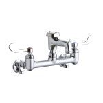 Elkay® - 8" C/S W/M Fx 3" Bkt Hook Spt 4in WB Handles 1/2" Offset Inlets+Stop Polished Chrome-LK940BP03T4S