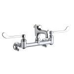 Elkay® - 8" C/S W/M Fx 3" Bkt Hook Spt 6" WB Handles 1/2" Offset Inlets+Stop Polished Chrome-LK940BP03T6S